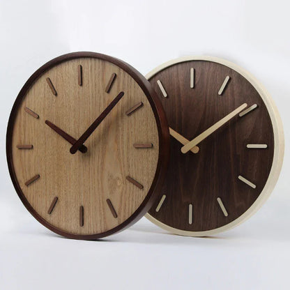 30cm Silent Wooden Wall Clock – Dark Wood – view 6