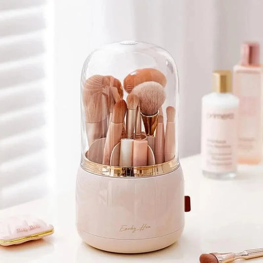 360-degree rotating makeup brush organiser