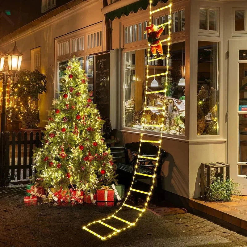 3m Light-Up Santa Ladder Christmas Decoration – view 4
