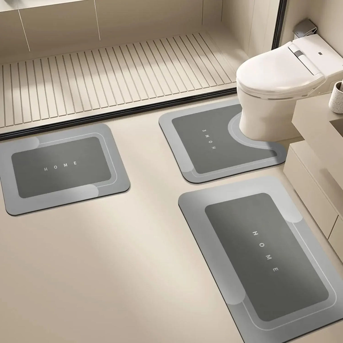 3-Piece Diatomite Non-Slip Bath Mat Set – view 2