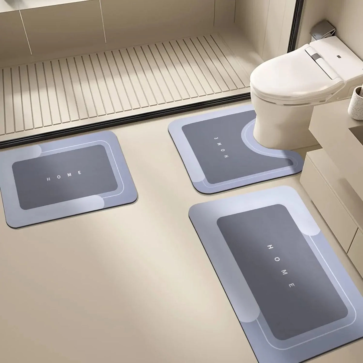 3-Piece Diatomite Non-Slip Bath Mat Set – view 3