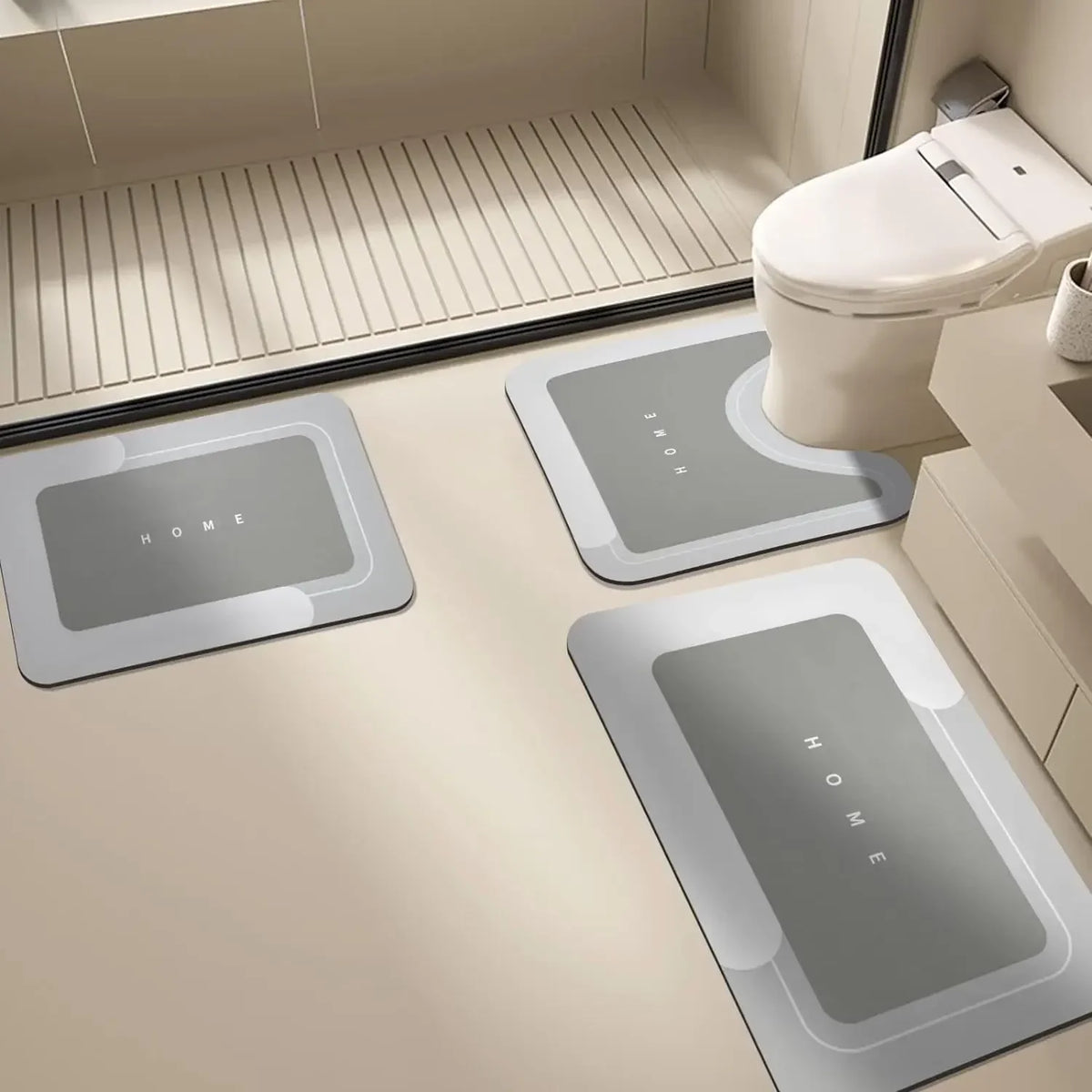 3-Piece Diatomite Non-Slip Bath Mat Set – view 4