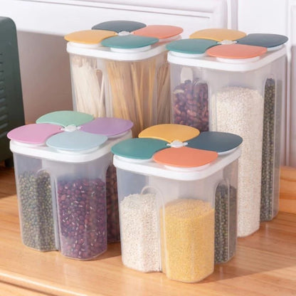 4-compartment cereal and dry food dispenser