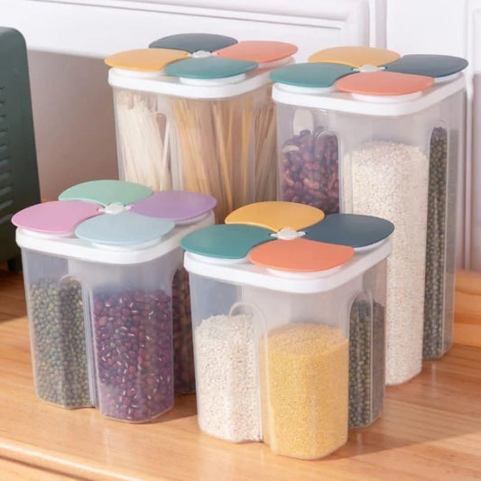 4-compartment cereal and dry food dispenser