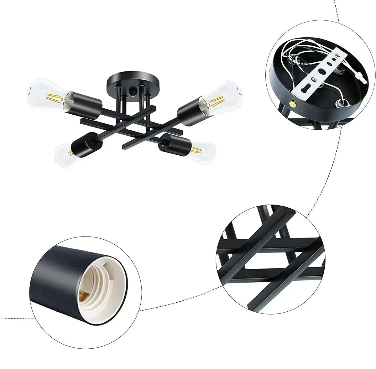 4-Light Sputnik Ceiling Light – view 7
