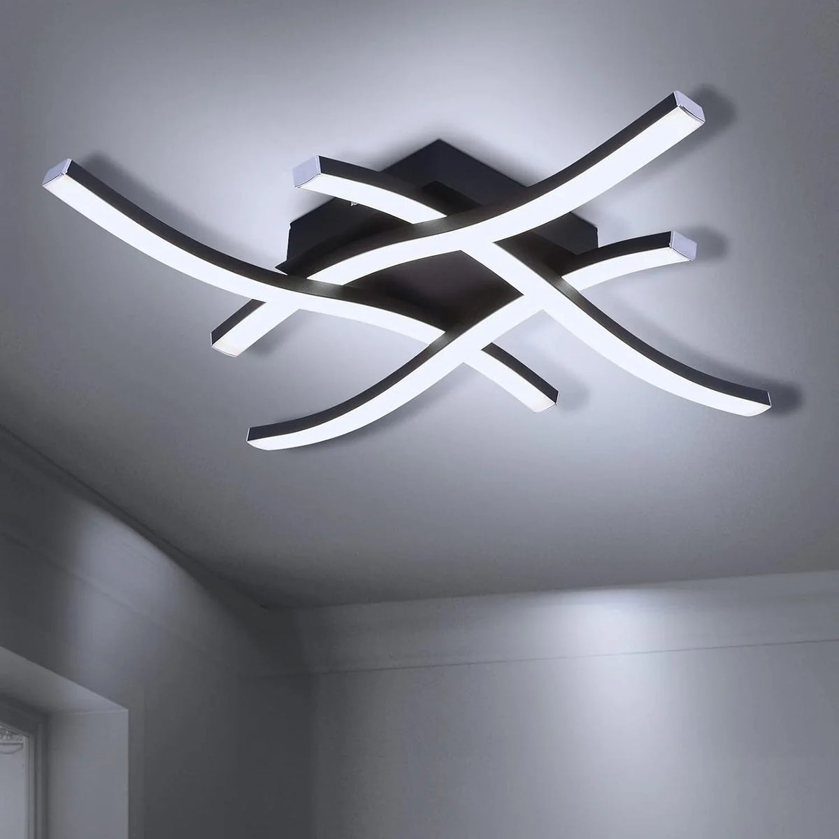 40cm Curved Ceiling Light – Black or White – view 5