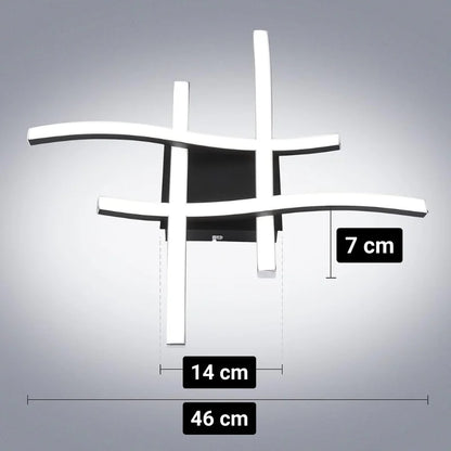 40cm Curved Ceiling Light – Black or White – view 9