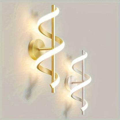 40cm Spiral LED Wall Light – White or Gold