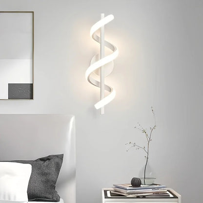 40cm Spiral LED Wall Light – White or Gold – view 2