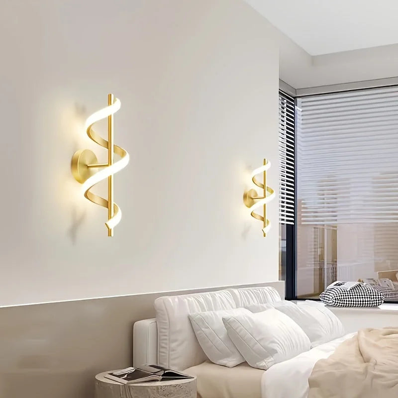 40cm Spiral LED Wall Light – White or Gold – view 3