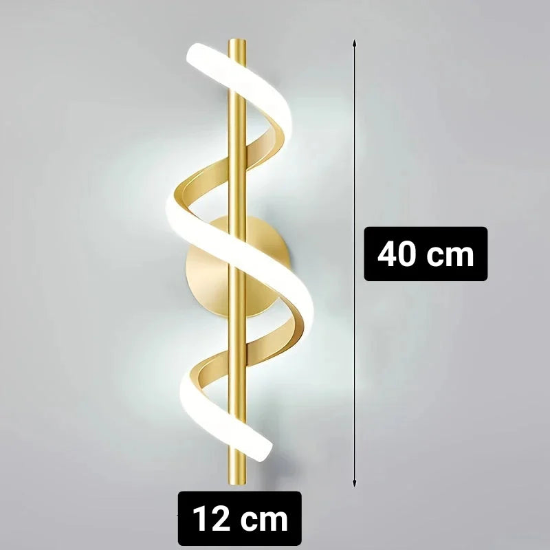 40cm Spiral LED Wall Light – White or Gold – view 4