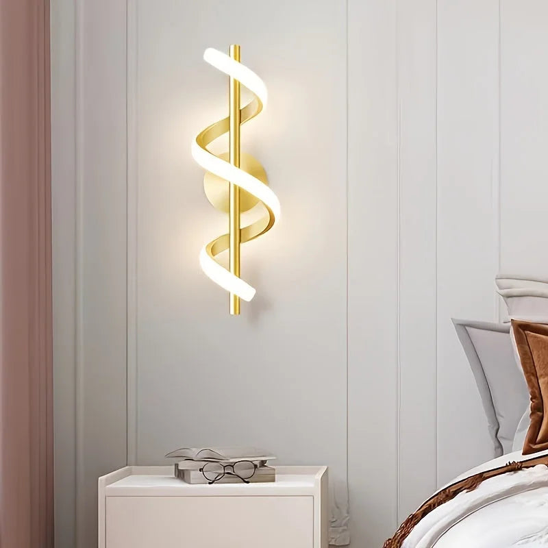 40cm Spiral LED Wall Light – White or Gold – view 5