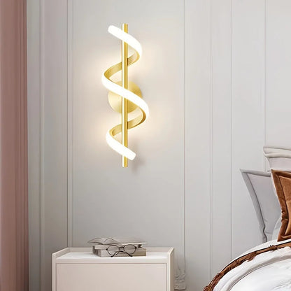 40cm Spiral LED Wall Light – White or Gold – view 5