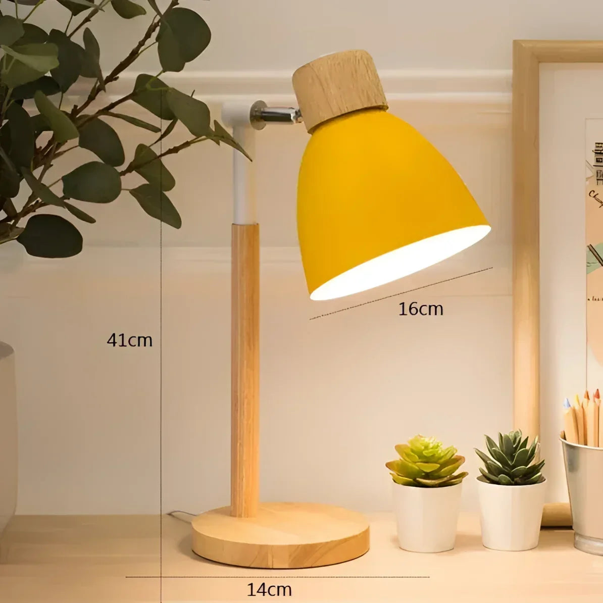 41cm Adjustable Wood & Iron Table Lamp – view 3