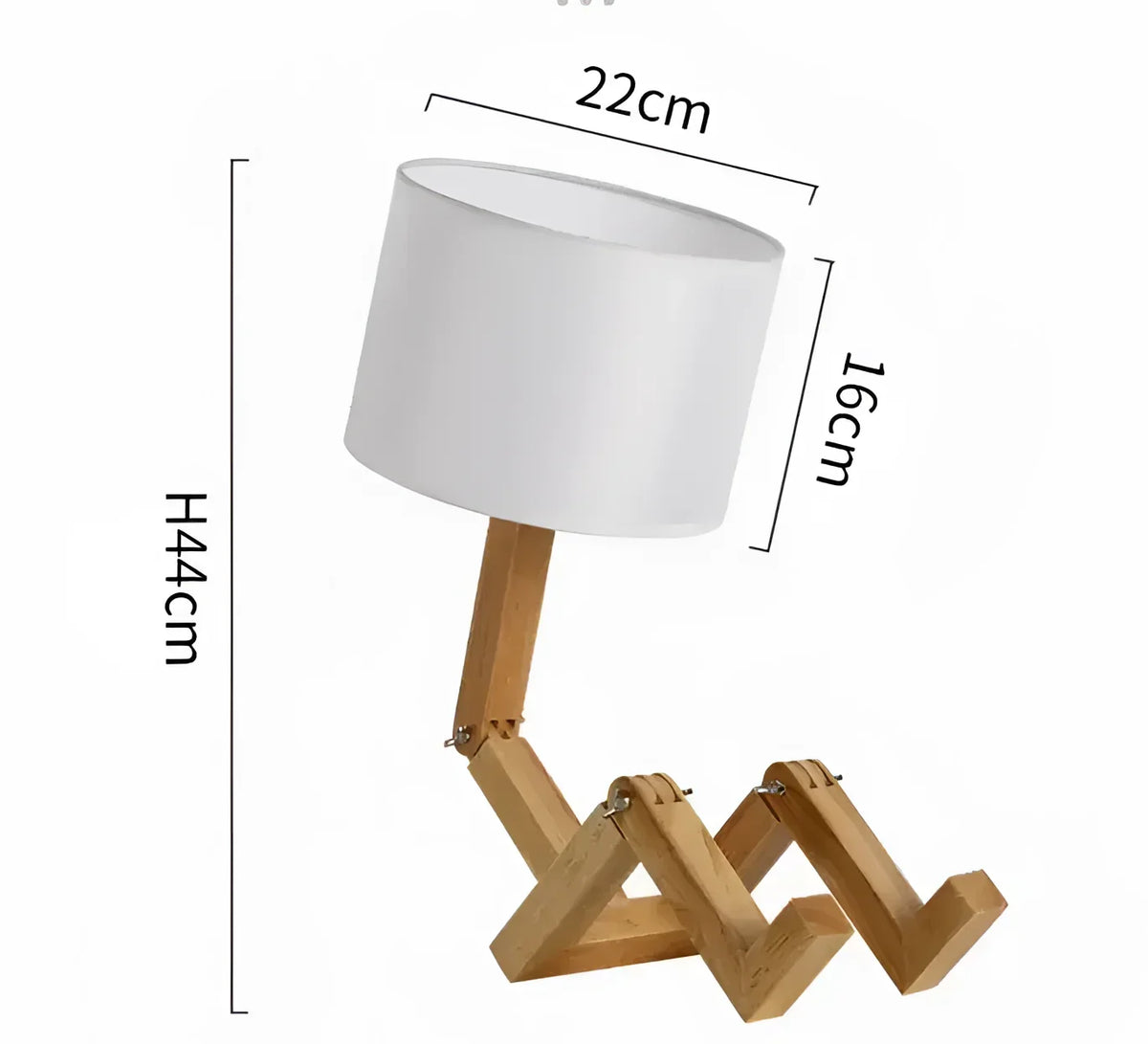 44cm Modern Wood Table Lamp – White or Grey Shade – view 5
