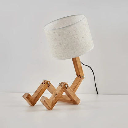 44cm Modern Wood Table Lamp – White or Grey Shade – view 7