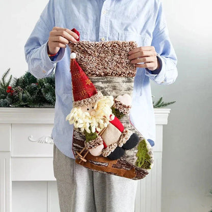 48cm Rustic Christmas Stocking – 3 Designs – view 3