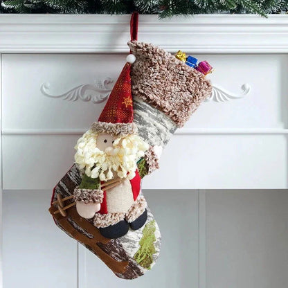 48cm Rustic Christmas Stocking – 3 Designs – view 6