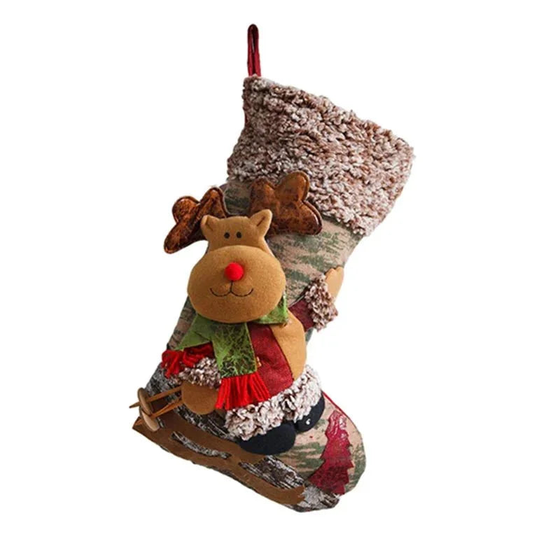 48cm Rustic Christmas Stocking – 3 Designs – view 7