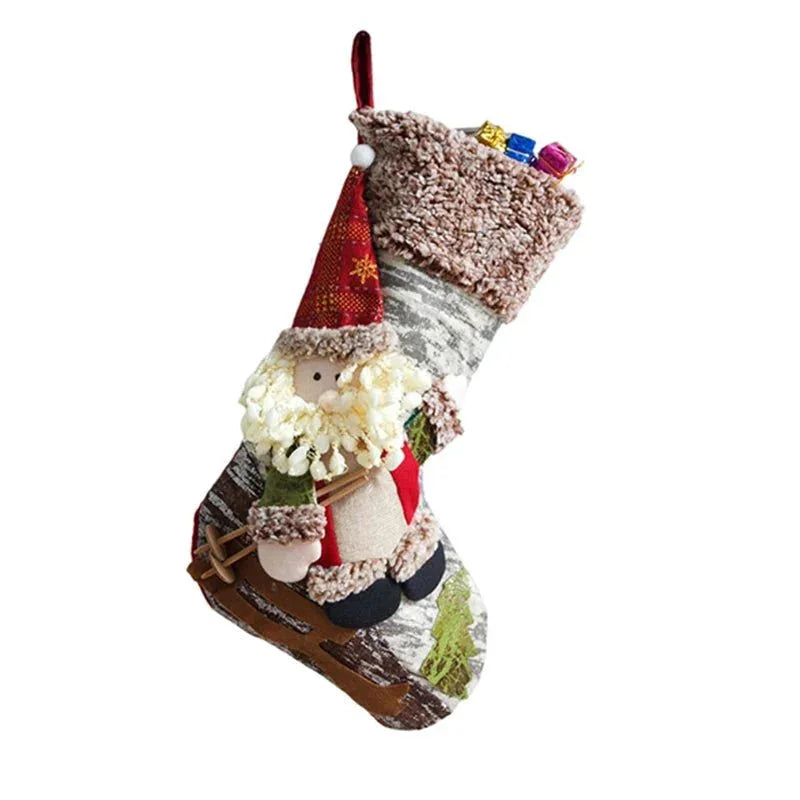 48cm Rustic Christmas Stocking – 3 Designs – view 9