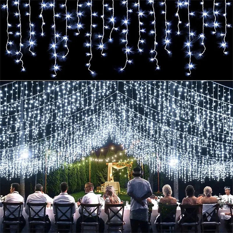 5m Christmas Curtain String Lights – 96 LEDs – view 2