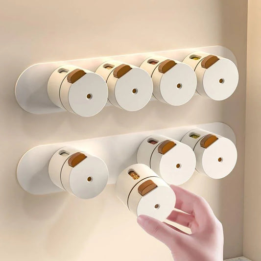 6-piece magnetic wall-mounted spice jar set