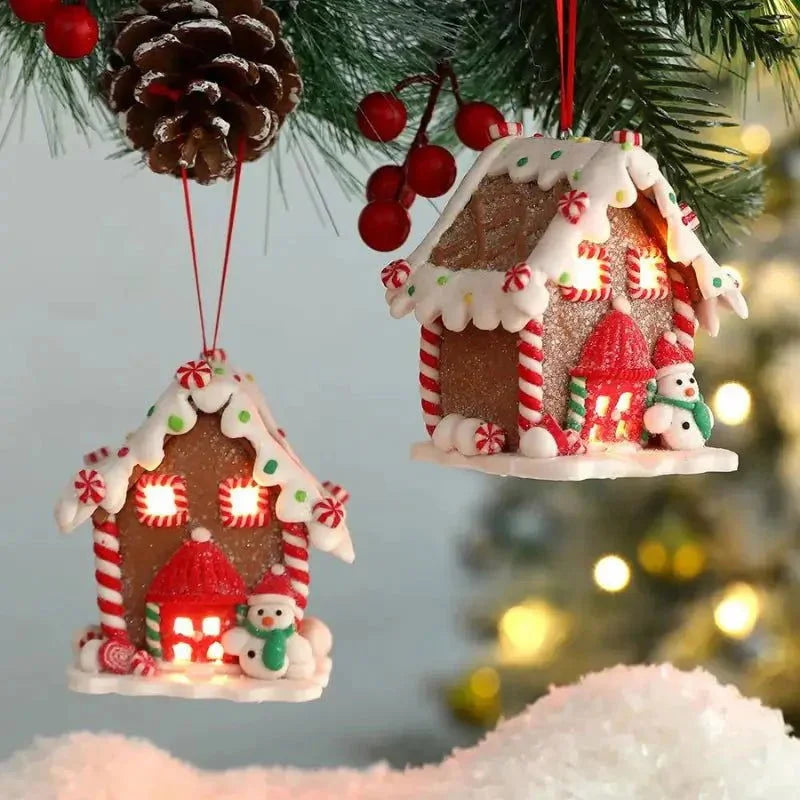 8cm Light-Up Christmas House Ornament – view 2