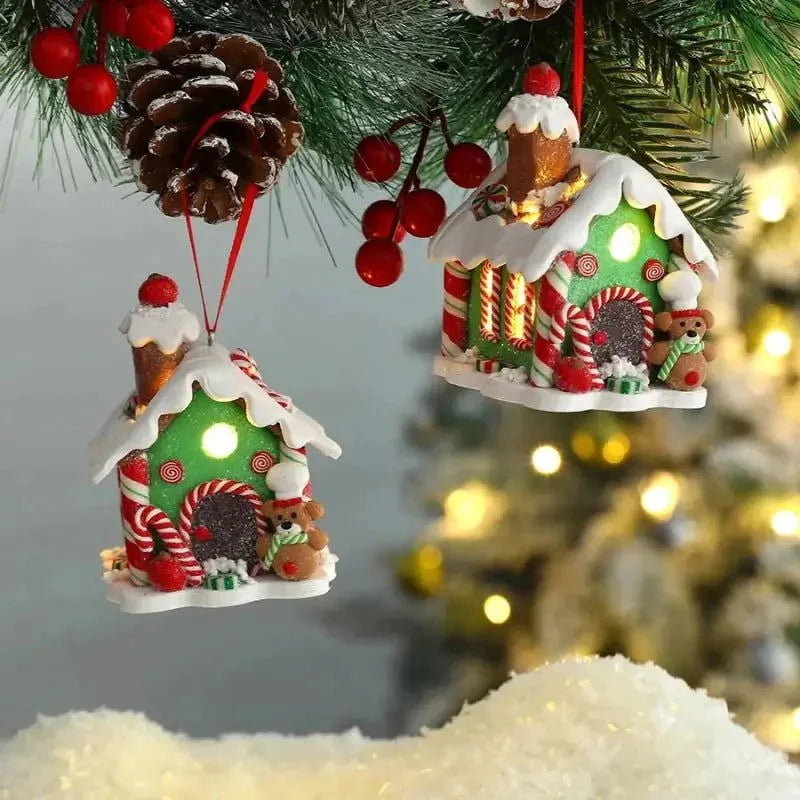 8cm Light-Up Christmas House Ornament – view 4