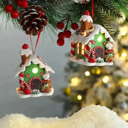 8cm Light-Up Christmas House Ornament – view 4