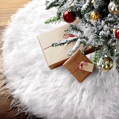 90cm White Plush Christmas Tree Skirt – view 2