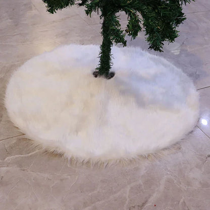 90cm White Plush Christmas Tree Skirt – view 5