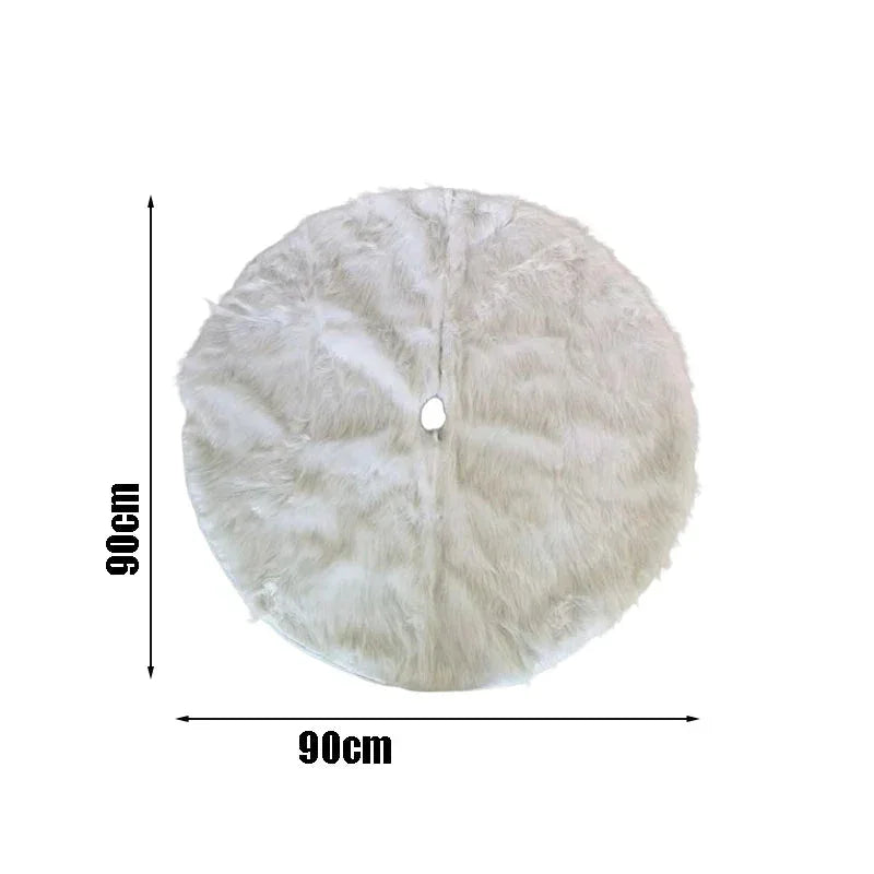 90cm White Plush Christmas Tree Skirt – view 6
