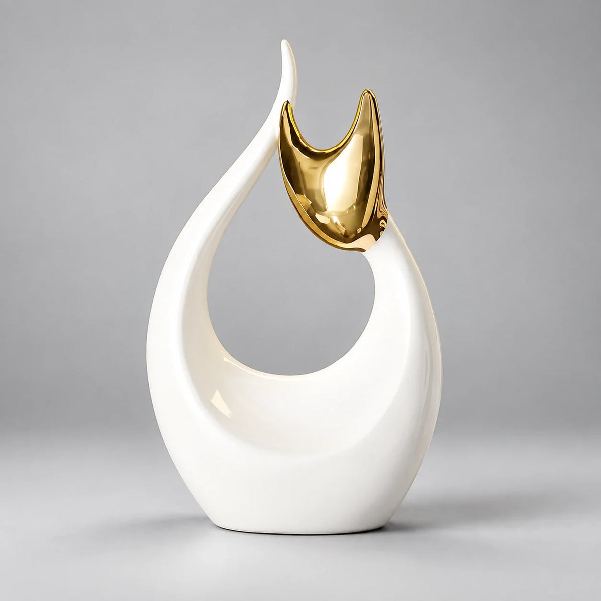 Abstract Porcelain Cat Sculpture – Gold or Silver, 3 Designs – view 8