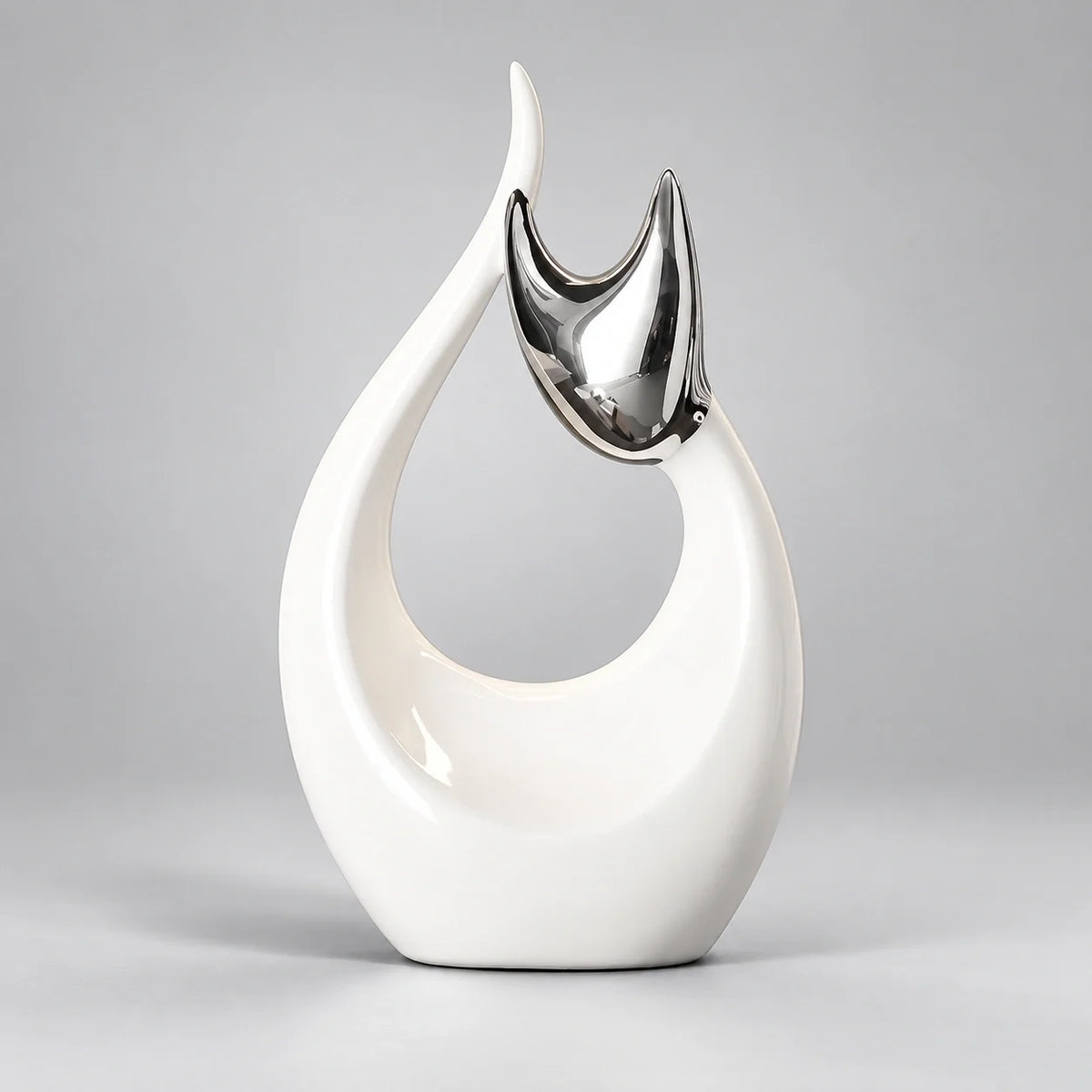 Abstract Porcelain Cat Sculpture – Gold or Silver, 3 Designs – view 14