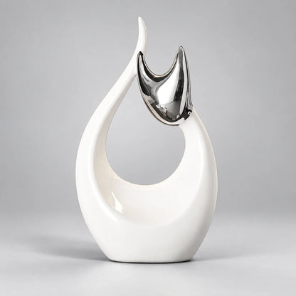 Abstract Porcelain Cat Sculpture – Gold or Silver, 3 Designs – view 14