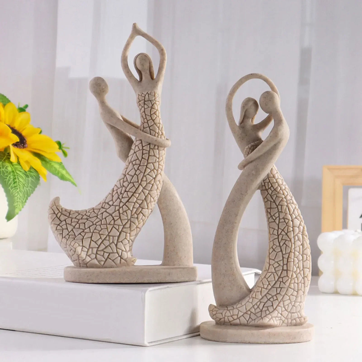 Abstract Couple Table Sculpture