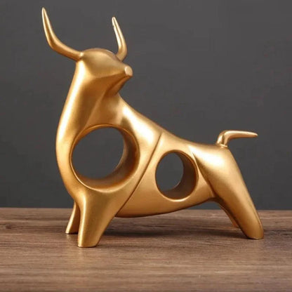 Abstract Gold Bull Resin Sculpture – view 7