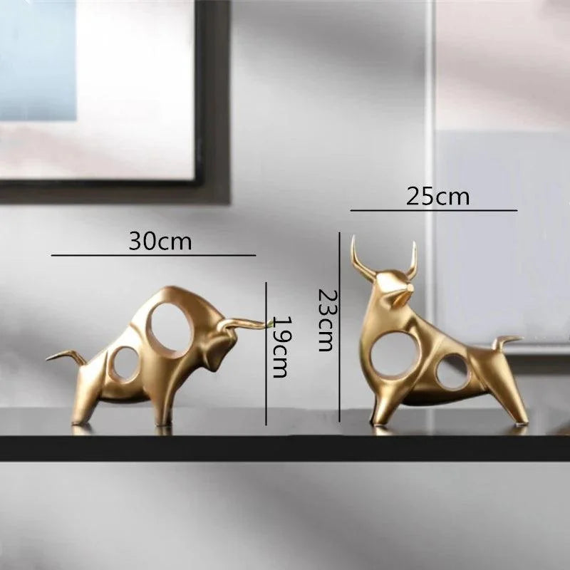 Abstract Gold Bull Resin Sculpture – view 8