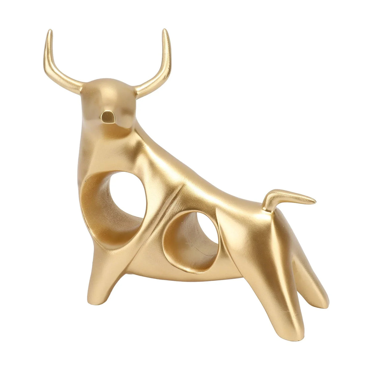 Abstract Gold Bull Resin Sculpture – view 9