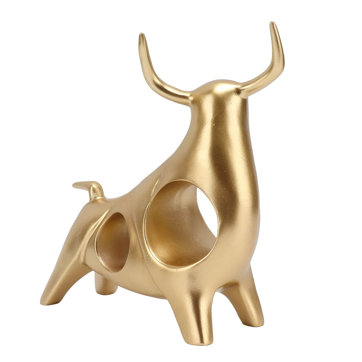 Abstract Gold Bull Resin Sculpture – view 10