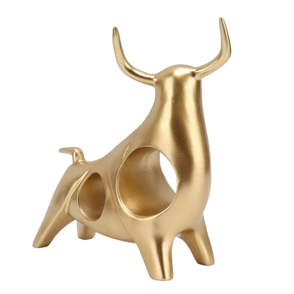 Abstract Gold Bull Resin Sculpture – view 10