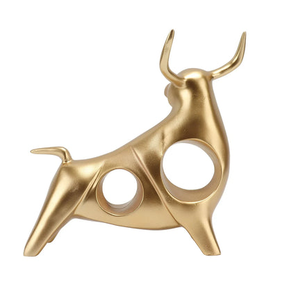 Abstract Gold Bull Resin Sculpture – view 11