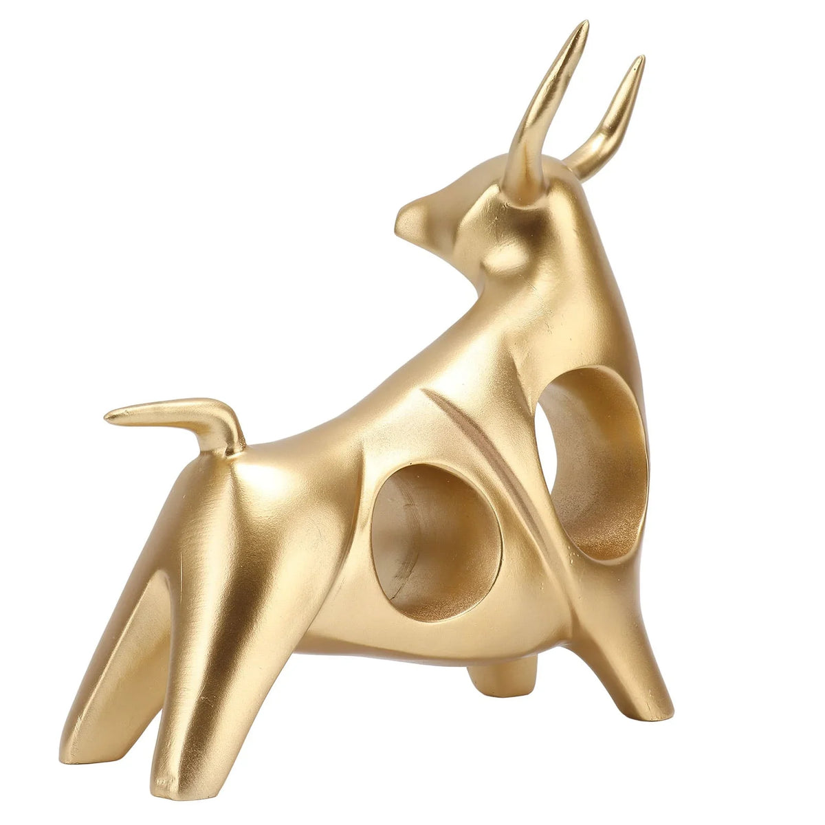 Abstract Gold Bull Resin Sculpture – view 12