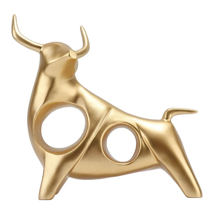 Abstract Gold Bull Resin Sculpture – view 13