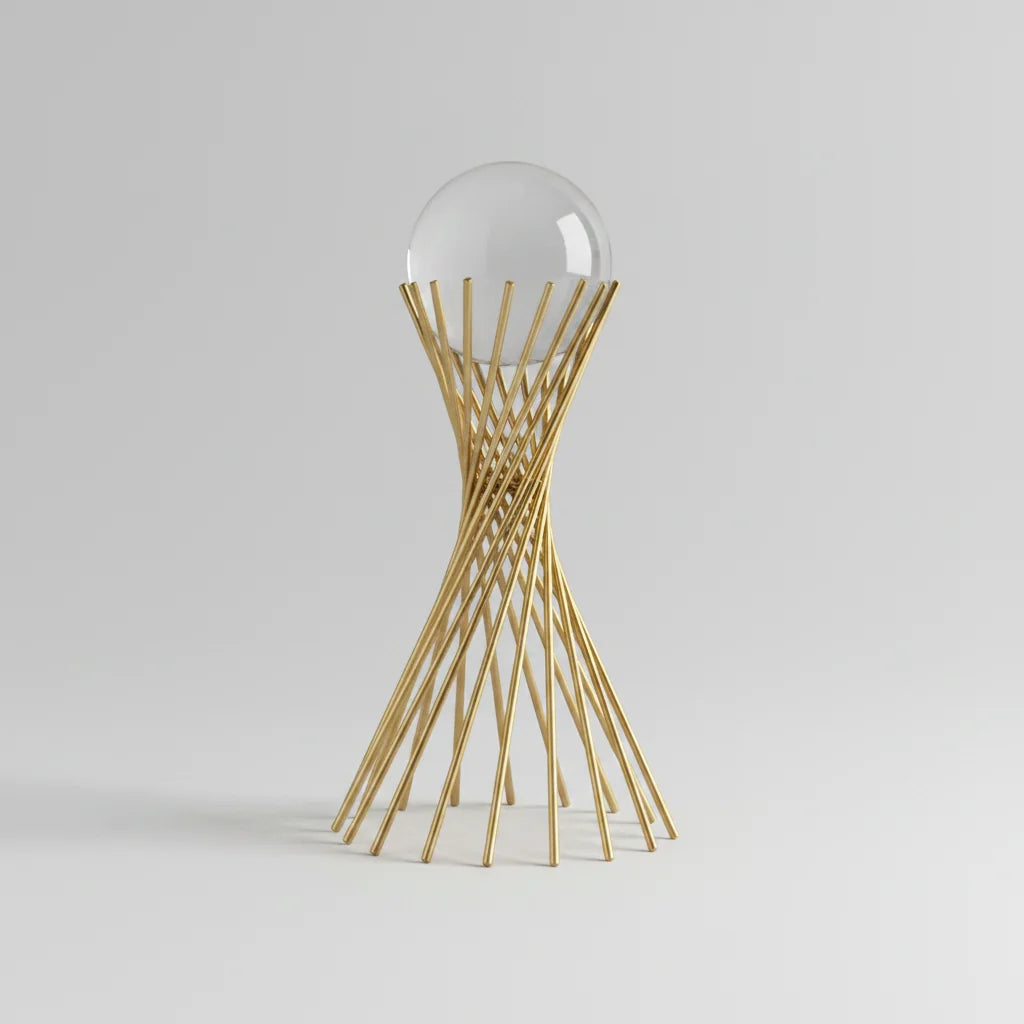 Abstract Iron & Glass Decorative Sculpture – view 7