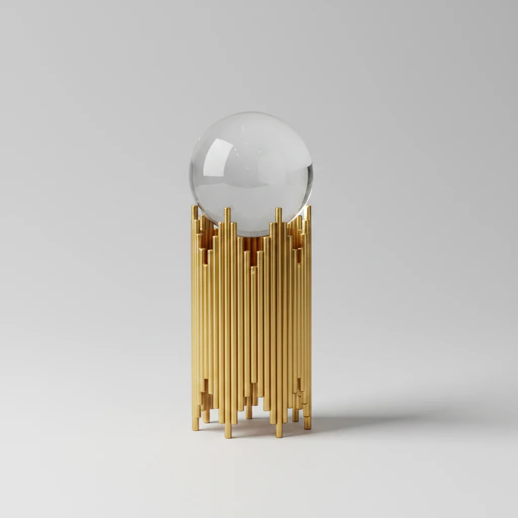 Abstract Iron & Glass Decorative Sculpture – view 8