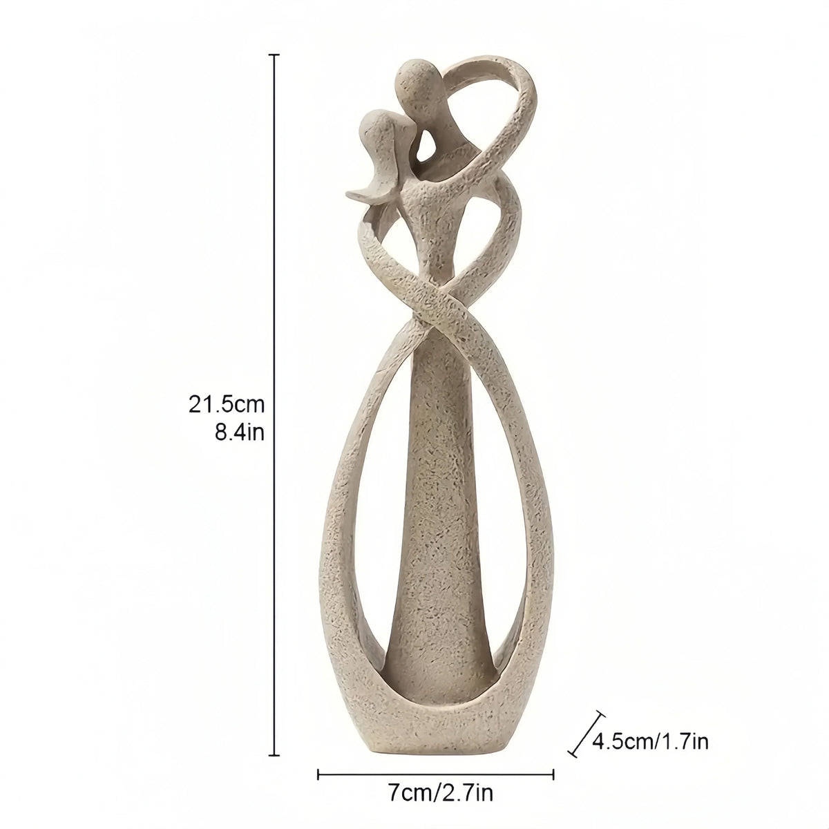 Abstract Kissing Couple Resin Sculpture – view 5