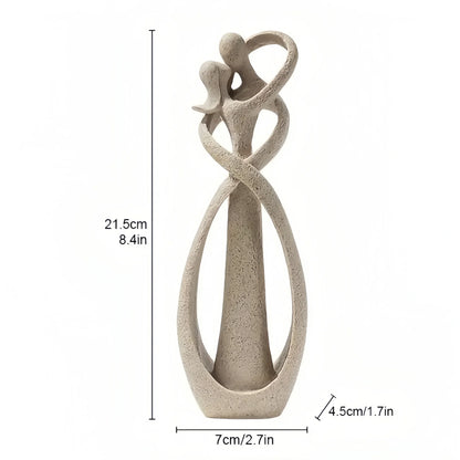 Abstract Kissing Couple Resin Sculpture – view 5