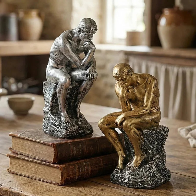 Abstract Thinker Resin Sculpture