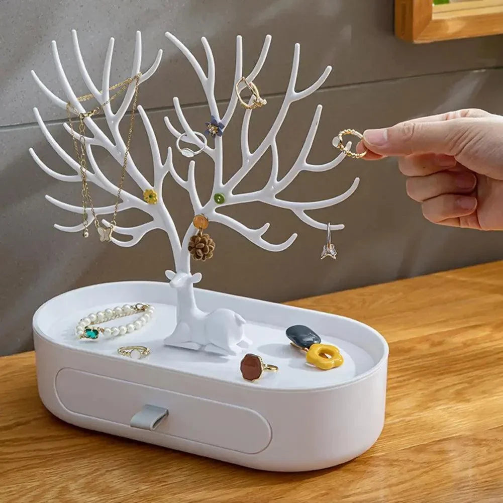 Acrylic Tree Jewellery Organiser with Drawer